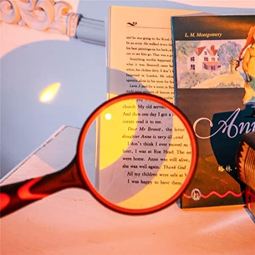 Magnifying Glass 10X Handheld Reading Magnifier with Cleaning Cloth-100MM 4INCHES Large Magnifying Lens with Non-Slip Soft Handle for Seniors Book Newspaper Reading and Kids Nature Hobby Exploration