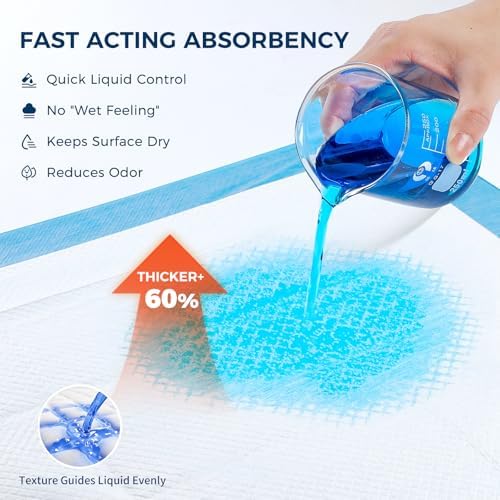 Super Absorbent Disposable Underpads - XXL (30" x 36") Leakproof Bed Pads | Quick-Dry, Ultra Thick for Heavy Incontinence | Chux Pads for Adults, Seniors, Kids, Baby & Pets - 50 Pack