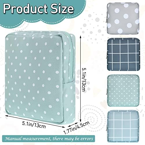 Frienda 4 Pcs Period Bags Sanitary Napkin Storage Menstrual Pad Pouch Tampons Nursing Pad Holder Portable Period Kit Menstrual Sanitary Pouch for Girls Women Ladies with Zipper(Basic Style)