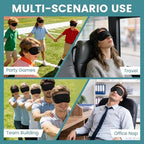 60 PCS Sleep Eye Masks Blindfolds - Light-Tight with Nose Pad & Adjustable Strap, Bulk Comfortable Breathable Party Supplies for Team Building Travel, Black Eye Cover for Women Men