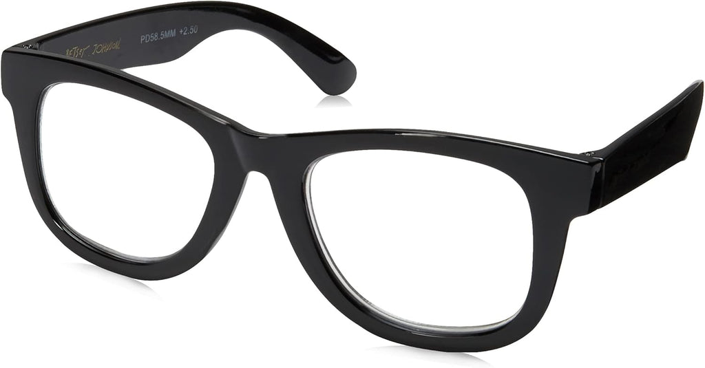 Betsey Johnson womens Thea Blue Light Glasses Reading Glasses, Shiny Black, 142mm