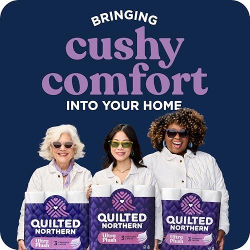 Quilted Northern Ultra Plush Toilet Paper, 8 Super Mega Rolls = 48 Regular Rolls, 3X Thicker*, 3 Ply Soft Toilet Tissue
