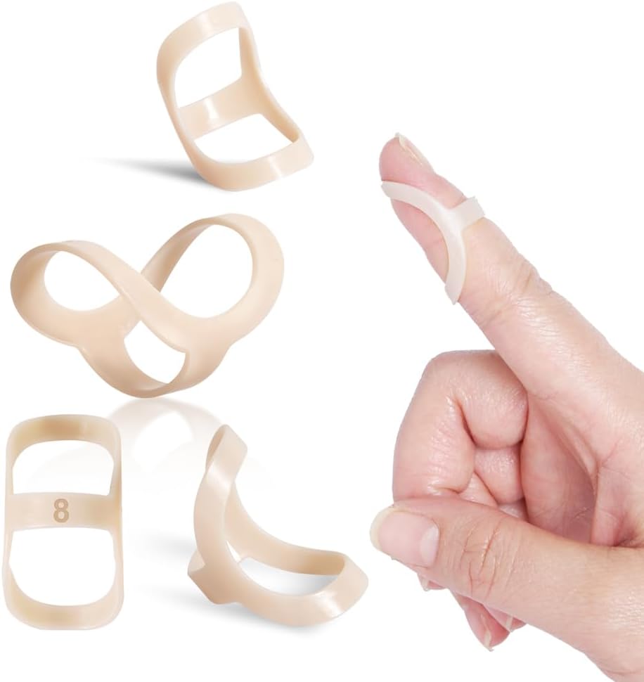 Oval Finger Splint 8 pcs, Finger Splints for Arthritis, Mallet Finger, Trigger Finger Splint, hypermobility(EDS) finger For Thumb/Middle,/Index/Pinky or Ring Finger (Large(5,6,7,8,9,10,11,12))
