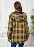 Womens Fleece Lined Jacket Fleece Zip Up Jacket Flannel Plaid shirt jacket Full Zip Hoodies for Women