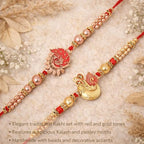 Brother Rakhi with Greeting Card | Rakhi Thread | Rakhi Gifts for Brother, Sister, Bhaiya, Bhabhi for Indian Rakhi Raksha Bandhan Festival (Set of 2)(K4K5)