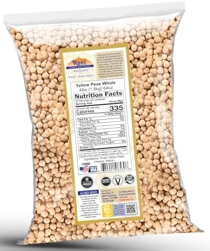 Rani Yellow Peas Whole, Dried (Vatana, Matar) 64oz (4lbs) 1.81kg Bulk ~ All Natural | Vegan | Gluten Friendly | Kosher | Product of USA