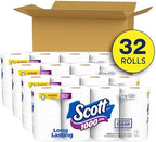 Scott 1000 Trusted Clean Toilet Paper, 32 Rolls, Septic-Safe, 1-Ply Toilet Tissue, White