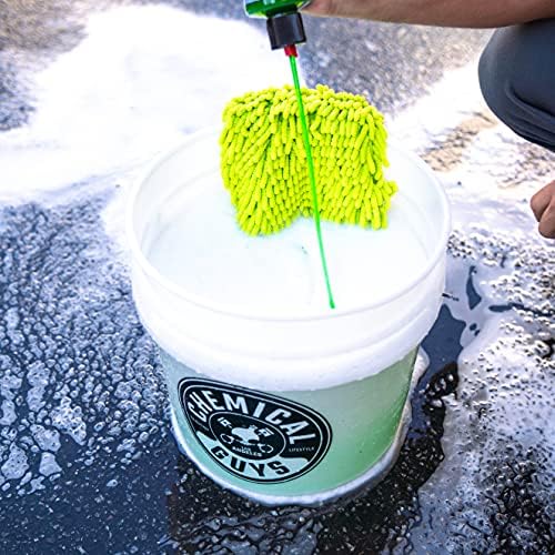 Chemical Guys Heavy Duty Detailing Bucket with Logo - 4.5 Gallon Semi Transparent Car Wash Bucket for Car Soap, Mitts, Grit Guards & Accessories, Durable Construction, Trucks & SUVs