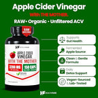 HealthFare Apple Cider Vinegar Capsules with the Mother | 3200mg Raw, Organic & Unfiltered ACV | 150 Vegan Pills | Maximum Strength Supplement for Detox & Digestion | Non-GMO, Gluten-Free, Made in USA