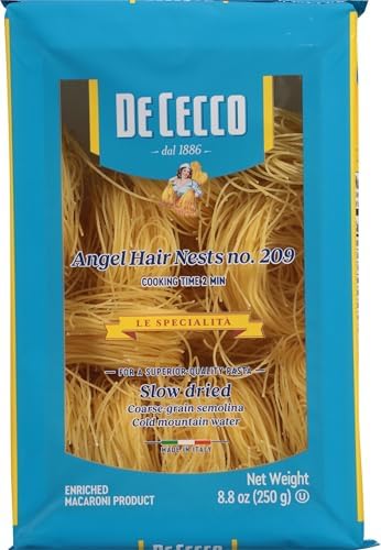 De Cecco Semolina Pasta, Angel Hair Nests No. 209, 8.8 Ounce (Pack of 1)