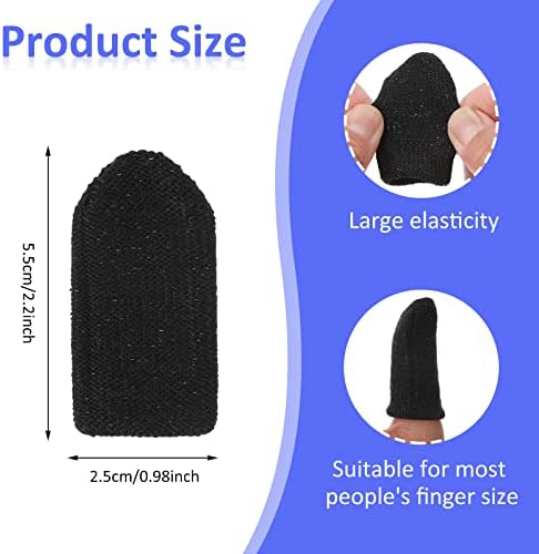 TIESOME 12 PCS Finger Cots Cut Resistant Protector, Finger Covers for Cuts Reusable Gloves Life Extender Anti-Slip Cut Resistant Finger Protectors for Kitchen Work Sculpture Supplies (Black)
