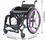 Sports and Leisure Wheelchairs for Adults,Sports Light Transport Mobile Wheelchair,Self-propelled Aluminum Alloy Portable Manual Wheel Chair,Adjustable Footrest and Seat Height(Purple)