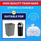 Tasker 30-33 Gallon Trash Bags Heavy Duty (Value 100/Bags w/Ties) Clear Large Plastic Recycling Garbage Bags. 30 Gal, 32 Gallon Clear Large Trash Bags