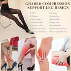 8-15 mmHg Sheer Compression Pantyhose for Women Shaping, Nude Sheer Tights Compression Stockings, Support Hose for Varicose Veins, Edema, Pain Relief, Flying