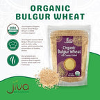 Organic Bulgur Wheat Coarse #3 2 LB - Non-GMO, Grown in USA, 100% Natural Wheat Berries, Resealable Bag by Jiva Organics