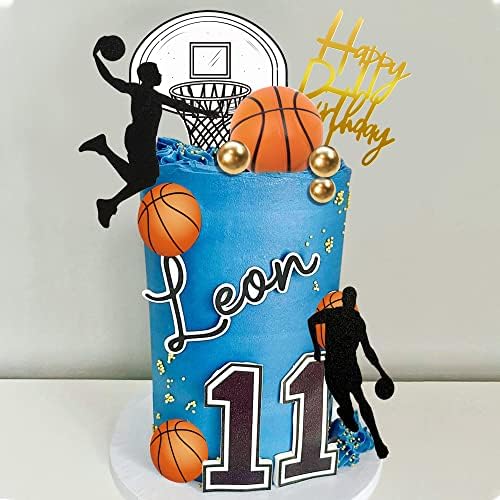 20 PCS Basketball Cake Toppers, Basketball Star Themed Cake Decorations for Birthday Cake Party Decorations Party Supplies
