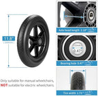 12 Inch Wheelchair Wheels Replacement (1 Pair) 12 1/2 x 2 1/4" Transport Chair Rear Wheel Assembly, Solid Tire Back Wheel for Manual Wheelchairs Replacement Parts, Transfer Chair Accessories