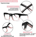 6 Pack Oprah Style Reading Glasses for Women Blue Light Blocking Computer Square Readers with Spring Hinge (Mix Color, 2.00, x)