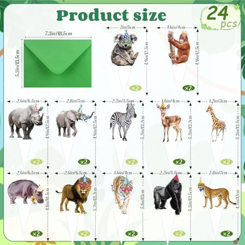 24 PCS Safari Happy Birthday Cupcake Toppers Jungle Theme Party Decorations Baby Shower Cake Decor Cupcake Decorations Cake Decorating Party Supplies Decor for Boys Girls Baby Shower