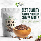 True Organic Ceylon Cloves Whole, 1 lb, Premium Grade, USDA Organic & Kosher Certified, Non-GMO, Fresh Organic Cloves Bulk, Ceylon Premium Quality (16 Ounces)