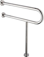 LacatohuuToilet Grab Bar with Leg 23.6inch,Anti-Slip Handicap Grab Bars Safety Rails,Stainless Steel Bathroom Support Rail for Seniors,Elderly,Pregnant,Disabled,Shower Grab Bars Supports 350lbs Load
