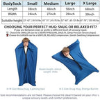 Body Sock Sensory Kids, Medium Compression Sack 27 * 48 inch, Soft Fabric with Strong Stitching and Snap Closures (Classic Blue)