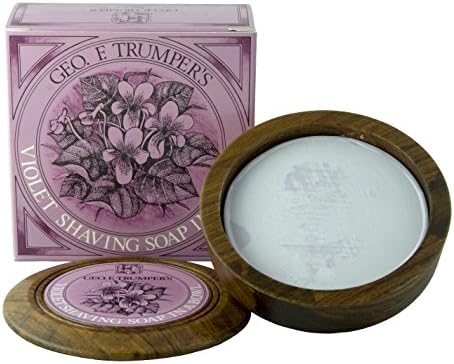 Geo F. Trumper Violet Hard Shaving Soap in Wooden Bowl