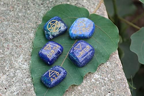 Jet International Jet New Lapis Lazuli 5 Element Tumbled Stones Genuine Free Booklet Crystal Therapy Image is JUST A Reference.