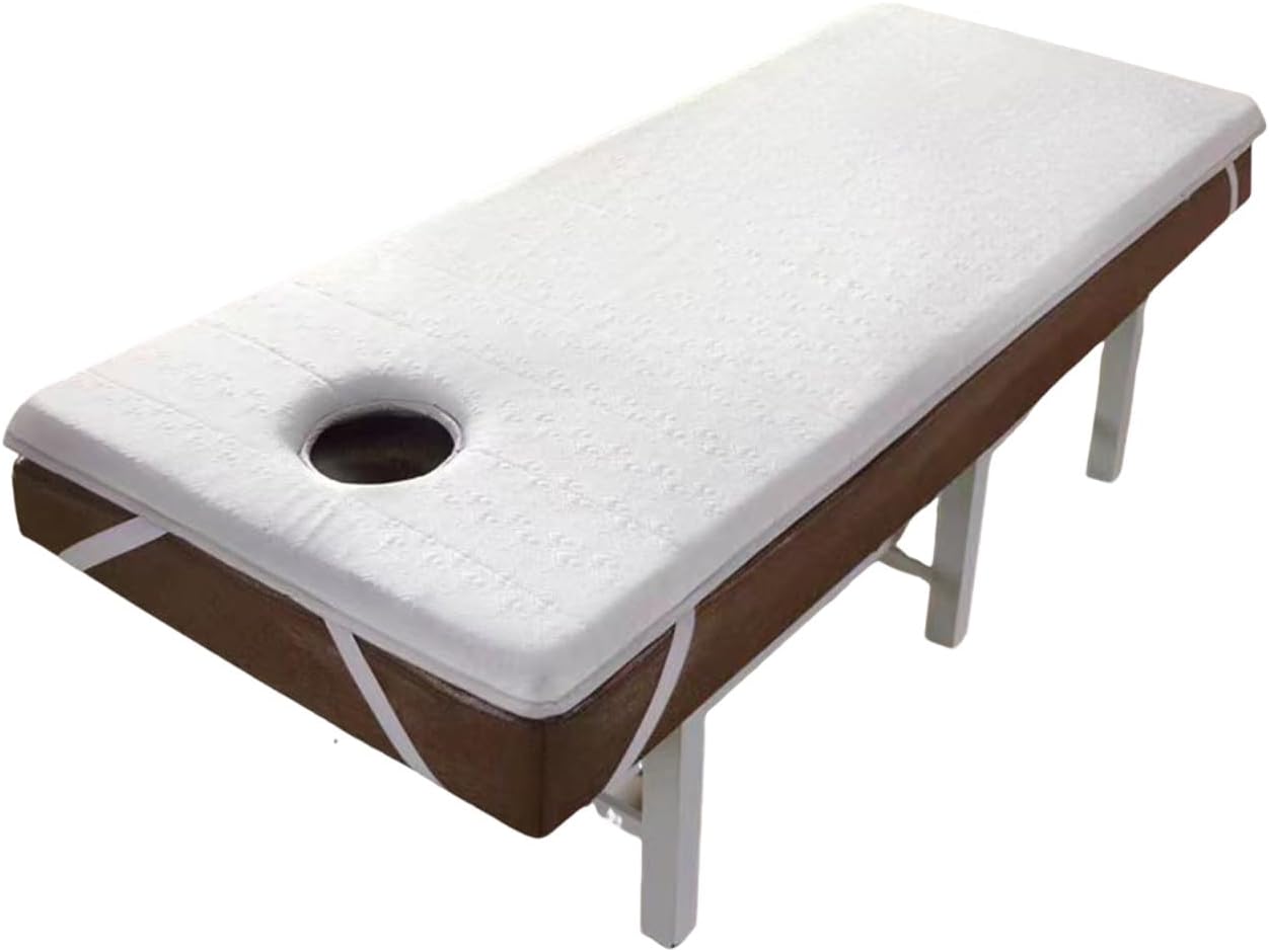 Memory Foam Massage Bed Pad with Hole,Spa Massage Table Pad & Face Cradl,Massage Table Mattress Topper with Headrest and Elastic Bands, Thicken Non-Slip Lash Bed Cushion (Bed Not Included) (75*31.5)