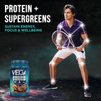 Vega Protein + Supergreens - 20g Plant-Based Protein, Chocolate, 25 Servings, Real Greens & Veggies, Vegan Keto, 0g Added Sugar, Non-GMO, Gluten Free, Dairy Free, 1.8lbs (Packaging May Vary)