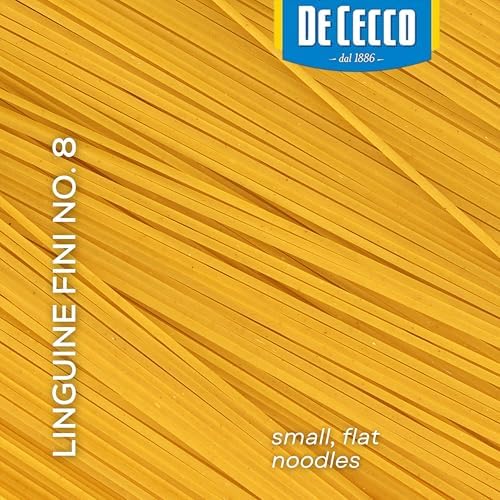 De Cecco Linguine Fini No. 8 Pasta, 16 Oz (Pack of 5), Authentic, Slow Dried, Made with Durum Wheat, Versatile Pasta for Sauces & Recipes, Made in Italy