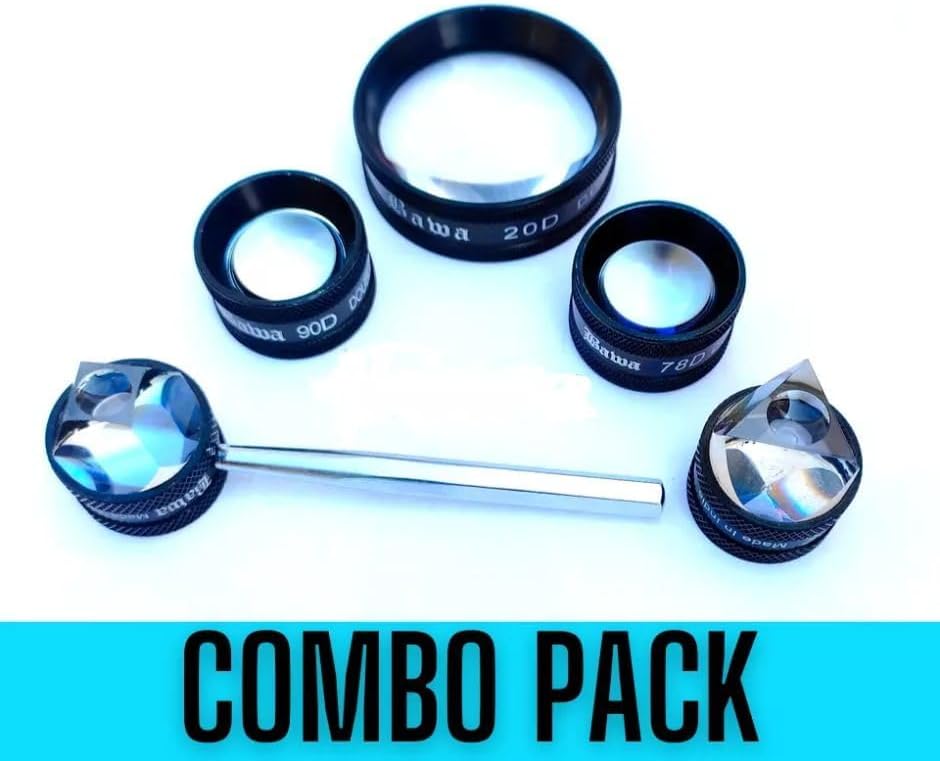Double Aspheric Lens Combo, Black 20D 90D 78D, 4 Mirror Lens in Volk Case