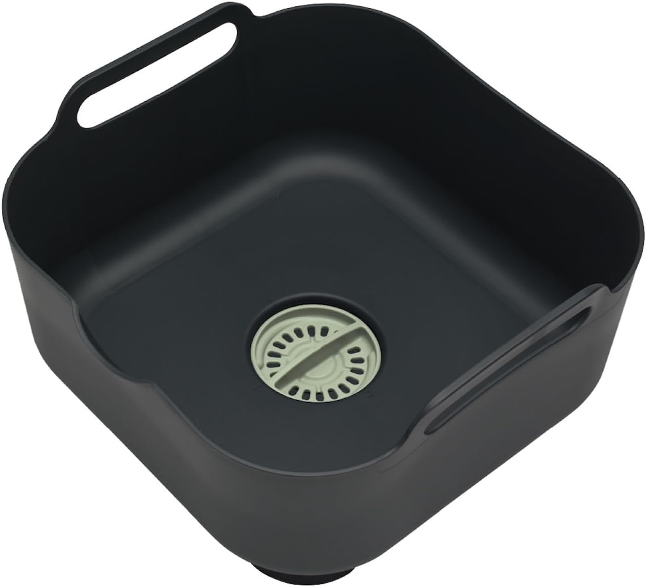 ReBorn - Recycled Washing Up Bowl - Kitchen Dish Wash & Drain - Large Carry Handles - Integrated Plug - Useful Pour Spout - 9 litres Capacity - Made in Britain (Sage Green & Charcoal Grey)