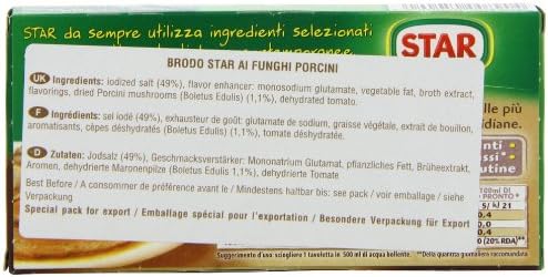 Star Ai Funghi Porcini 10 Stock Cubes 100 g (Pack of 6)