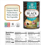 Eden Organic Black Beans, 15 oz Can (12-Pack Case) , No Salt Added, Non-GMO, U.S Grown, Heat and Serve, Macrobiotic, Turtle Beans, Frijol Negro, Caviar Criollo