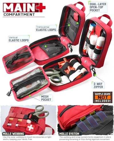 LIVANS 1000D First Aid Bag Empty Medical Ifak Pouch Molle EMT Pouches Rip-Away Tactical Military Trauma Emergency Medic Bag