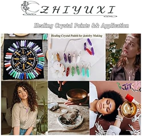ZHIYUXI 20 Pcs Clear Quartz Crystals Healing Crystals Wand Gemstone Tumbled Polished Energy Reiki Healing Stone Wholesale Crystal Wand Meditation DIY Decor Gifts