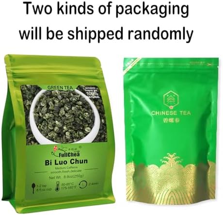 FullChea - BiLuoChun Tea - Bi Luo Chun Green Tea - Chinese Green Tea Loose Leaf - Toasty Bean Aromatic - Calming Tea (8.8oz / 250g)