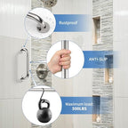 12 Inch Stainless Steel Chrome Shower Grab Bar, ZUEXT Bathroom Balance Bar, Safety Hand Rail Support, Handicap Elderly Injury Senior Bath Assist Handle