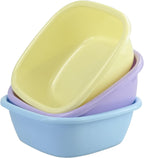 Jekiyo Colored Wash Basin, Small Plastic Dish Tubs, 8 Quart / 3 Packs