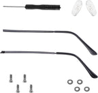 Sibba Glasses Replacement Temple 2 Pairs TR-90 Anti-Slip Eyeglass Arms Legs with Silicone Tips Screws Nose Pads & Screwdriver Complete Glasses Repair Kit for Universal Eyewear Frame Temple Accessory