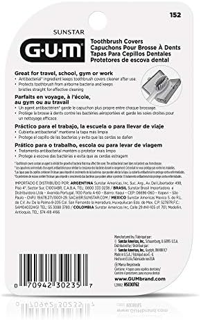GUM-152RF Toothbrush Covers for Travel, Home, or Camping, 4 Covers