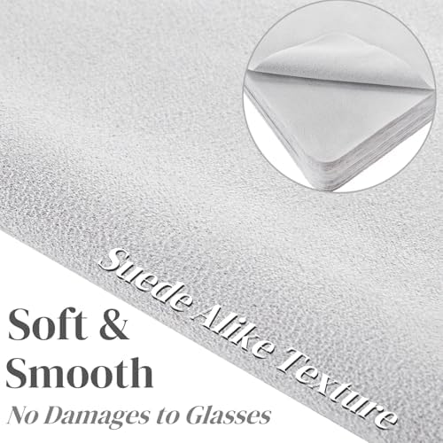 Eorbow 100 Pack Microfiber Glasses Cleaning Cloth, Ultra Soft Eyeglasses Wipe Suede, Washable Cleaner for Lens, Screens, Cameras, Phones, Electronics (7×6 Inch, Gray)