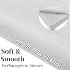 Eorbow 100 Pack Microfiber Glasses Cleaning Cloth, Ultra Soft Eyeglasses Wipe Suede, Washable Cleaner for Lens, Screens, Cameras, Phones, Electronics (7×6 Inch, Gray)