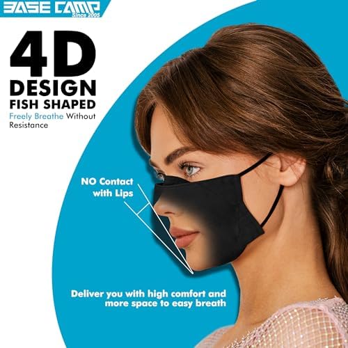 BASE CAMP Reusable Cloth Dust Face Masks 100% Cotton Washable Adjustable Breathable Fabric Mask with Filter Pocket