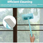 5 Pack Window Cleaning Brush Tool Kit, Dry and Wet Use Window Mesh Screen Cleaner, Detachable Handle, Multi-Functional Window Track Cleaning Brush for Window Sills and Grooves