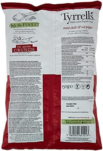 Tyrrells Sweet Chilli and Red Pepper Crisps 150 g (Pack of 12)