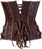 Grebrafan Steampunk Jacquard Viking Corset Bustier Top