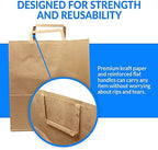 Reli. Kraft Paper Bags w/Handles (100 Pcs, Bulk) (Large 10"x6.75"x12") Brown Paper To Go/Take Out/Restaurant/Bags with Handles, Shopping Bags, Retail, Gifts | 25% larger than 10"x5"x13"