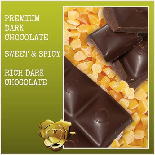 Chocolove Ginger Dark Chocolate Bars | 65% Cocoa | Infused with Crystalized Ginger Bits | Crafted with Premium Chocolate | Non GMO, Rainforest Alliance Certified, 3.2oz Bar (12 Pack)